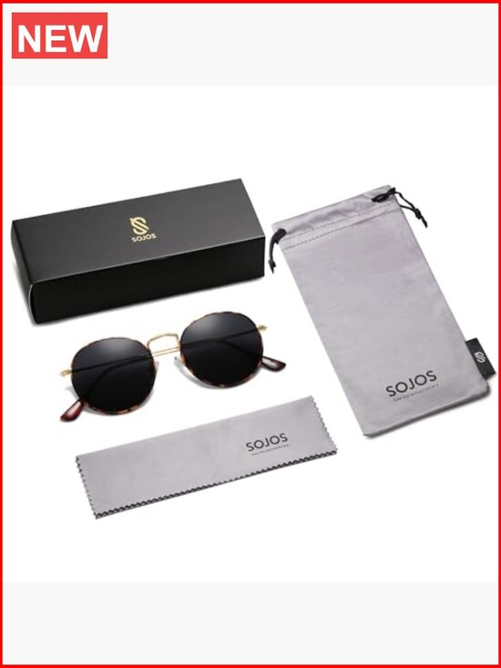 Small Round Polarized Sunglasses Stainless Steel UV400 Protection Classic Retro